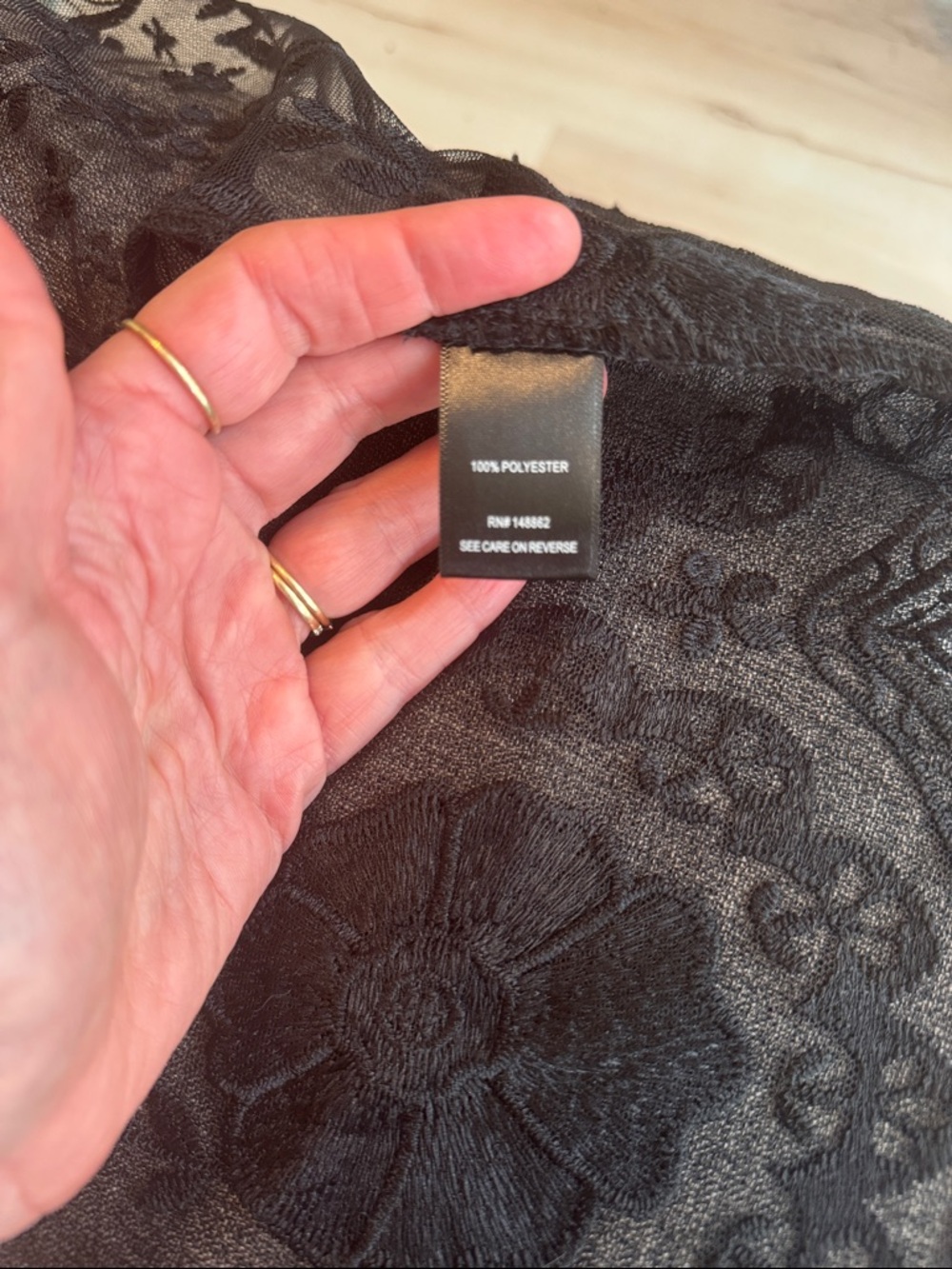 Torrid Black Lace Kimono Duster Sheer Floral Crochet Overlay 1/2 - Picture 5 of 5